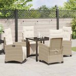 vidaXL Ensemble de salle à manger pour jardin 5 Pièces Beige polyrotin