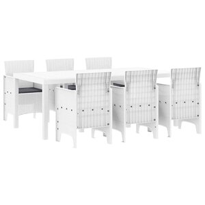 vidaXL Ensemble de salle à manger pour jardin 7 Pièces Blanc
