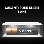 Duracell piles rechargeables aaa 900 mah  lot de 4 piles