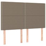 vidaXL Sommier à lattes de lit et matelas et LED Taupe 140x200cm Tissu