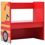 vidaXL Jeu de table et chaises d'enfants 3 Pièces Camion de pompiers Bois