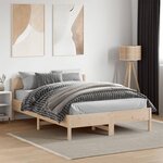 vidaXL Cadre de lit sans matelas 140x190 cm bois de pin massif