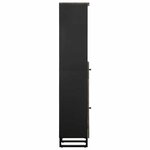 vidaXL Armoire de salle de bain noir 38x33x160 cm bois massif manguier