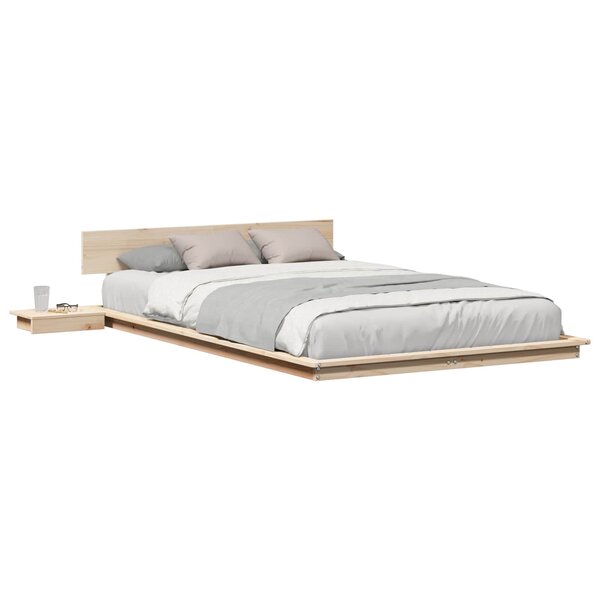 vidaXL Cadre de lit Marron 135 x 190 cm bois