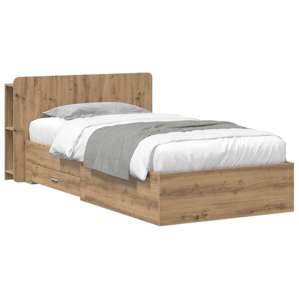 vidaXL Cadre de lit avec rangement Chêne artisanal 80 x 200 cm