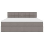vidaXL Lit avec rangement et LED avec matelas Taupe 160 x 200 cm tissu