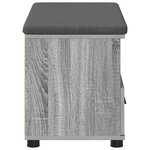 vidaXL Banc d'entrée avec coussin Gris Sonoma 80 x 38 x 46 cm
