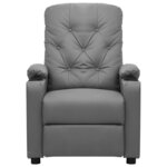 Vidaxl fauteuil inclinable électrique gris similicuir