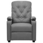 vidaXL Fauteuil inclinable électrique Gris Similicuir