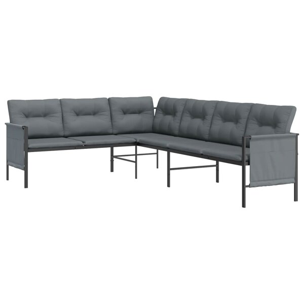 Canapé d'angle de jardin 230 x 168 x 65 cm acier et textilène anthracite 02_0013206