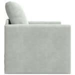 vidaXL Canapé-lit avec coussin Gris clair 74 x 77 x 81 cm Velours