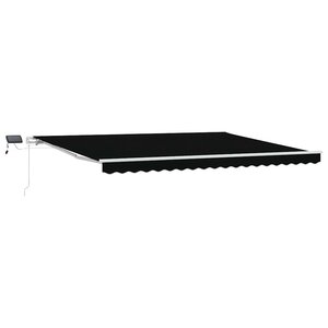 vidaXL Auvent Rétractable avec Noir 450 ×300 cm tissu
