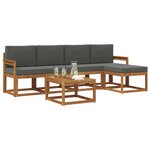 vidaXL Ensemble de canapés d'extérieur 6 Pièces Naturel et Anthracite