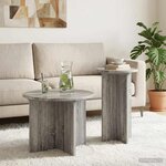 vidaXL Ensemble de tables d'appoint avec stockage 2 Pièces Sonoma gris