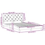 vidaXL Cadre de lit avec LED sans matelas marron foncé 120x200cm tissu