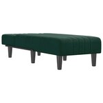 vidaXL Chaise longue vert foncé velours