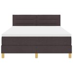 vidaXL Lit à ressort LED avec matelas Marron foncé 160 x 200 cm tissu