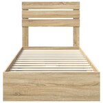 vidaXL Lit de Rangement Chêne Sonoma 75 x 190 cm Bois d'ingénierie