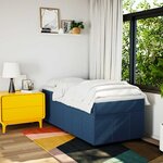 vidaXL Sommier à lattes de lit avec matelas Bleu 100x200 cm Tissu