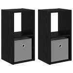 vidaXL Table de chevet 2 pc Chêne noir 25 5 x 22 x 49 5 cm
