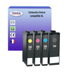 4 Cartouches compatibles avec Lexmark 150 XL pour Lexmark Pro 715, 915, S315, S415, S515- T3AZUR