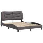 vidaXL Cadre de lit sans matelas Hvar gris 140x190 cm similicuir