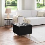 vidaXL Pouf de rangement avec coussin Noir 60 x 60 x 45 cm Simili cuir