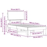 vidaXL Cadre de lit avec tête de lit rembourrée Taupe 75 x 190 cm