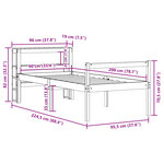 vidaXL Lit pour personne âgée et tête de lit 90x200cm bois pin massif