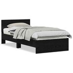 vidaXL Cadre de lit Chêne noir 90 x 200 cm Bois d'ingénierie