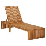 vidaXL Chaise longue avec coussin Bois d'acacia solide