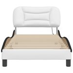 vidaXL Cadre de lit avec lumières LED blanc noir 90x200 cm similicuir
