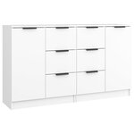 vidaXL Buffets 2 Pièces blanc 60x30x70 cm Bois d'ingénierie