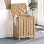 vidaXL Bac à linge 50x35x60 cm bois de teck massif