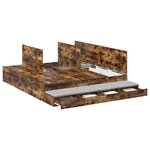 vidaXL Cadre de lit avec rangement Chêne fumé 200 cm Bois d'ingénierie