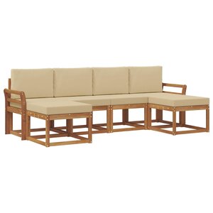 vidaXL Ensemble de canapés d'extérieur 6 Pièces Naturel et Beige