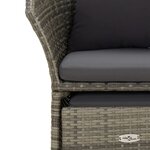 Salon de jardin meuble d'extérieur ensemble de mobilier 2 pièces avec coussins gris résine tressée 02_0015895