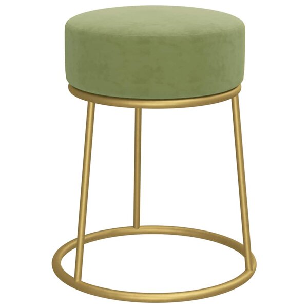 vidaXL Tabouret rond Vert moutarde Velours