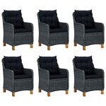 vidaXL Ensemble à manger 9 Pièces avec coussins résine tressée gris foncé