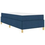 vidaXL Cadre de lit avec matelas Bleu 90 x 200 cm tissu