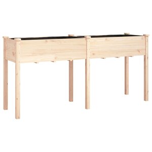 vidaXL Jardinière avec doublure 161x45x76 cm bois massif de sapin