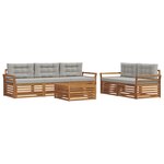 vidaXL Ensemble de canapés d'extérieur 6 Pièces Gris Naturel et Clair