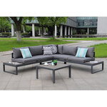 Salon de jardin 5 places indiana gris aluminium