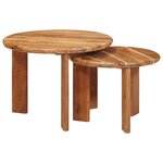 vidaXL Tables basses gigognes 2 Pièces Marron Bois d'Acacia Massif