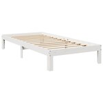 vidaXL Lit bibliothèque sans matelas blanc 90x200cm bois de pin massif