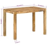 vidaXL Table à dîner 110x55x76 cm Bois de manguier massif