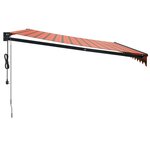 vidaXL Auvent rétractable automatique orange et marron 4x3 m