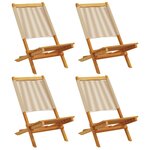 vidaXL Chaises de jardin pliantes lot de 4 beige bois d'acacia massif