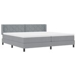 vidaXL Lit boxspring avec matelas avec matelas Gris clair 200 x 200 cm