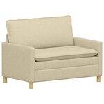 vidaXL Canapé 2 place Crème 126 x 81 x 87 5 cm Tissu